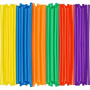 Comfy Package [200 Pack] 10.02" High Long Plastic Straws, Disposable Drinking Straws - Assorted Colors