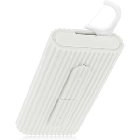 Portable Dental Floss Case Automatic Dental Floss Pick Organizer Case Travel Flosser Dispenser Storage Case Refillable Holder Boxes with 10 Floss Picks for Teeth Cleaning (Style B-White)
