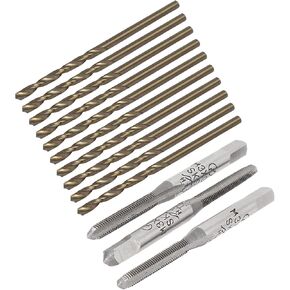 uxcell M3 x 0.5 Hand Taps and 2.5mm Drill Bit Set,Metric SKS2 Straight 3 Flutes Bottoming Taper Split Point Cobalt Metric Twist Drilling Tool 13 Pcs in Saudi Arabia