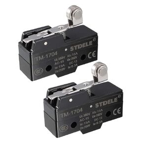 Uxcell 2 قطعة TM-1704 SPDT 1NO + 1NC لوحة جبل قصيرة المفصلي الأسطوانة رافعة نوع مايكرو الحد التبديل محطات المسمار in Saudi Arabia