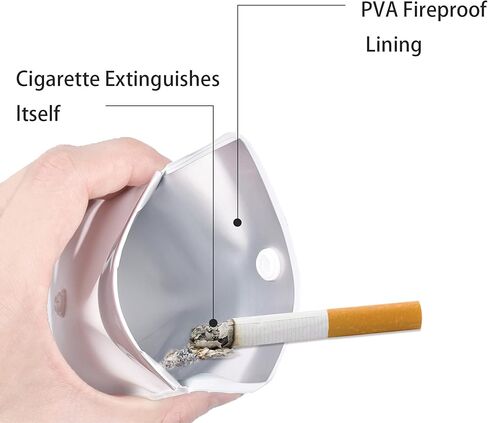 حقيبة منفضة سجائر بجيب محمول 4 قطع، مصنوعة من مادة البولي فينيل كلورايد مقاومة للحريق قابلة لإعادة الاستخدام صديقة للبيئة للاستخدام في الهواء الطلق أو أثناء السفر in Kuwait