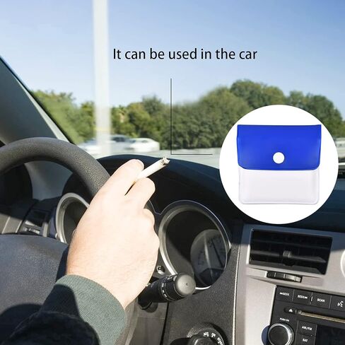 حقيبة منفضة سجائر بجيب محمول 4 قطع، مصنوعة من مادة البولي فينيل كلورايد مقاومة للحريق قابلة لإعادة الاستخدام صديقة للبيئة للاستخدام في الهواء الطلق أو أثناء السفر in Kuwait