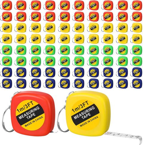 80 Pcs Portable Mini Tape Measures 1m/ 3ft Mini Tape Measure Keychain Functional Construction Party Favors Retractable Small Measuring Tape for Birthday Party Gift Supplies Prize Daily Use, 4 Colors in Saudi Arabia