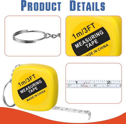80 Pcs Portable Mini Tape Measures 1m/ 3ft Mini Tape Measure Keychain Functional Construction Party Favors Retractable Small Measuring Tape for Birthday Party Gift Supplies Prize Daily Use, 4 Colors in Saudi Arabia