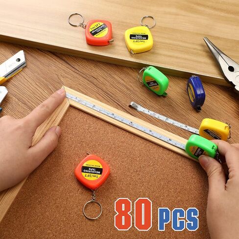 80 Pcs Portable Mini Tape Measures 1m/ 3ft Mini Tape Measure Keychain Functional Construction Party Favors Retractable Small Measuring Tape for Birthday Party Gift Supplies Prize Daily Use, 4 Colors in Saudi Arabia