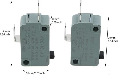 E-outstanding KW3A Microswitch 2PCS 16A 125/250V Microwave Oven Door Micro Switch Replacements (1PC Normally Open and 1PC Normally Closed) in Saudi Arabia