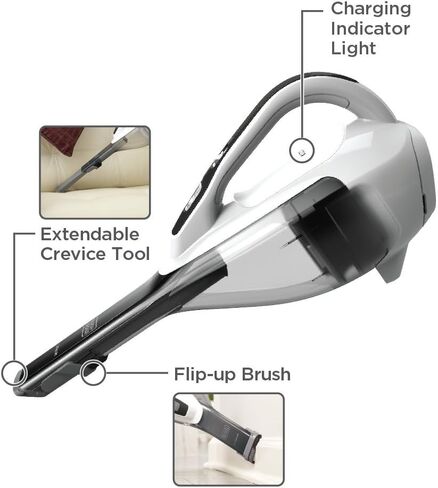 BLACK+DECKER dustbuster AdvancedClean Cordless Handheld Vacuum, Powder White (HVLA325J10) in Saudi Arabia