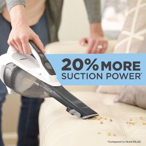 BLACK+DECKER dustbuster AdvancedClean Cordless Handheld Vacuum, Powder White (HVLA325J10) in Saudi Arabia