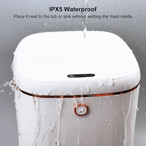 سلة مهملات WIYYH بدون لمس مع غطاء - سلة مهملات ذكية سعة 4.5 جالون أوتوماتيكية، سلة مهملات بمستشعر الحركة، سلة مهملات للحمام والمطبخ والمكتب وغرفة النوم والحمام RV in Kuwait