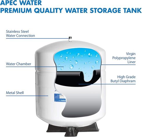 APEC Water Systems Tank-3 3 Gallon Residential Pre-Pressurized Reverse Osmosis Water Storage Tank, White in Kuwait