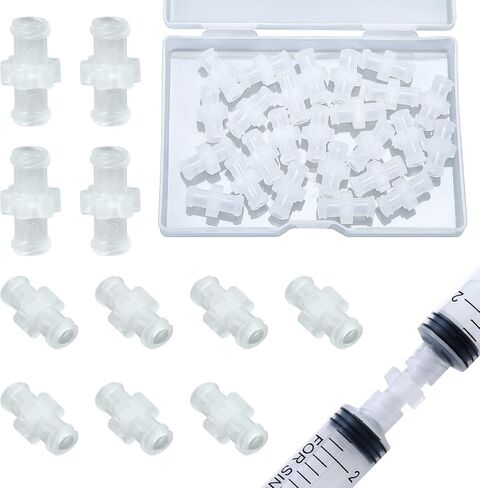 25pcs Syringe Adapter, Clear Female Luer Lock Luer Coupler Connector Kit to Syringe Coupler Adapter in Saudi Arabia