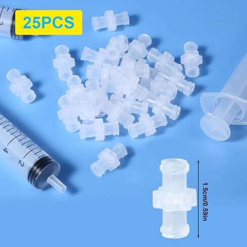 25pcs Syringe Adapter, Clear Female Luer Lock Luer Coupler Connector Kit to Syringe Coupler Adapter in Saudi Arabia