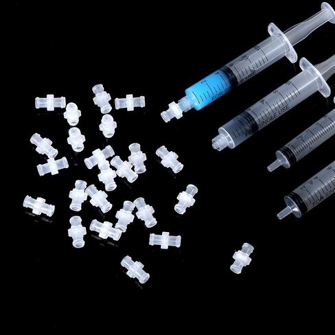 25pcs Syringe Adapter, Clear Female Luer Lock Luer Coupler Connector Kit to Syringe Coupler Adapter in Saudi Arabia