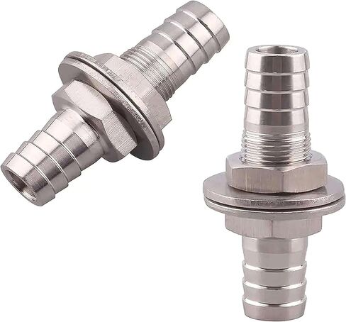 تركيبات الخراطيم الشائكة تركيب الحاجز 3/8 بوصة من الفولاذ المقاوم للصدأ تركيب الحاجز من خلال السائبة الحاجز المستقيم السداسي الاتحاد بارب المناسب دلو الحاجز 2 في العبوة in Kuwait