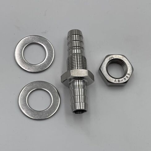 تركيبات الخراطيم الشائكة تركيب الحاجز 3/8 بوصة من الفولاذ المقاوم للصدأ تركيب الحاجز من خلال السائبة الحاجز المستقيم السداسي الاتحاد بارب المناسب دلو الحاجز 2 في العبوة in Kuwait