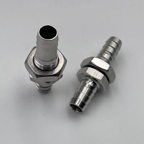 تركيبات الخراطيم الشائكة تركيب الحاجز 3/8 بوصة من الفولاذ المقاوم للصدأ تركيب الحاجز من خلال السائبة الحاجز المستقيم السداسي الاتحاد بارب المناسب دلو الحاجز 2 في العبوة in Kuwait