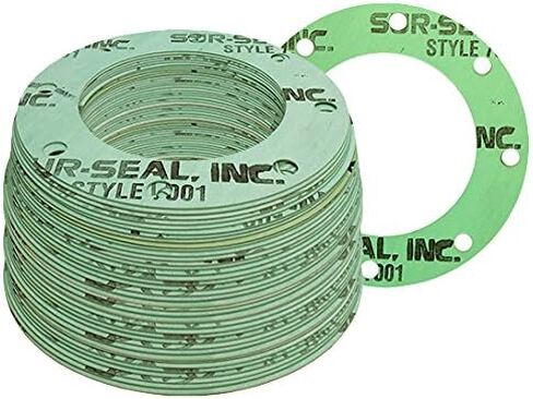 Sterling Seal CFF7001.100.125.300X100 7001 مضغوط غير الأسبستوس، حشية كاملة للوجه، حجم أنبوب 1 بوصة، سمك 1/8 بوصة، فئة الضغط 300#، معرف 1.312 بوصة، ألياف الأراميد/مطاط النتريل (عبوة من 100) in Saudi Arabia