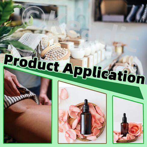 Keadic 24 Pack 1 Oz 2 Oz 4 Oz Glass Dropper Bottles Assortment Set with Tapered Eye Dropper & Black Cap Amber Round Boston Tincture Bottles for Massage Essential Oils Perfumes Liquids in Saudi Arabia
