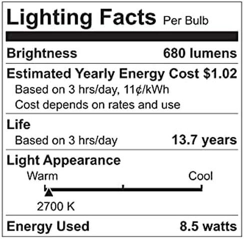 لمبة إضاءة LED مملوءة بالشمس من GE، تحافظ على دورة النوم الطبيعية، 60 وات Eqv، أبيض ناعم، لمبة A21، قاعدة متوسطة (عبوة من 2) in Kuwait
