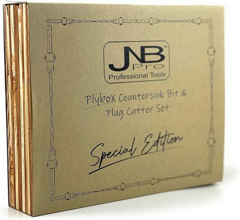 مجموعة لقم مثقاب خشبية من JNB Pro Plybox إصدار خاص ومجموعة قواطع توصيل - 5 قطع لقمة غاطسة قابلة للتعديل #6، #8، #10، #12، #14 - 3 لقم ثقب مدببة إضافية #6، #8، #10 - 2 قواطع خشبية أو وتد بقطر 3/8 بوصة و1/2 بوصة - 2 طوق 3/8 بوصة و1/2 بوصة - in Kuwait