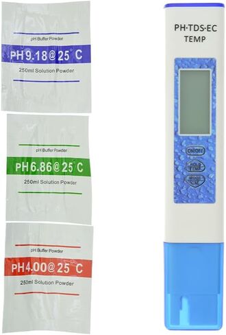 جهاز اختبار المياه الرقمي السريع 4 في 1 من ISENVO، مقياس درجة الحموضة/TDS/EC/درجة الحرارة، قياسات عالية الدقة لجودة المياه لمياه الشرب، وحمامات السباحة، وأحواض السمك، والزراعة المائية in Kuwait