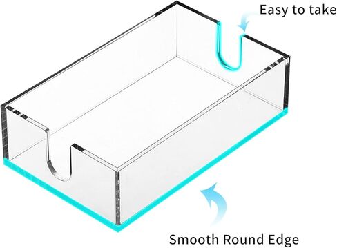 MESAILUP Acrylic Napkin Holder, Guest Towel Holder for Table Bathroom Kitchen Dining Restaurant 9x5.5x2.5 Inch, Clear（Inpack No Napkin） in Kuwait