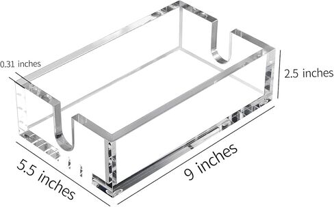 MESAILUP Acrylic Napkin Holder, Guest Towel Holder for Table Bathroom Kitchen Dining Restaurant 9x5.5x2.5 Inch, Clear（Inpack No Napkin） in Kuwait