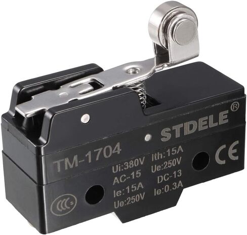 uxcell 2PCS TM-1704 SPDT 1NO+1NC Panel Mount Short Hinge Roller Lever Type Micro Limit Switch Screw Terminals in Saudi Arabia