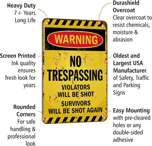 SmartSign Halloween Sign - 14 x 10 inch “We're Tired Of Hiding The Bodies" Funny No Trespassing Sign, 40 mil Laminated Rustproof Aluminum, Retro/Vintage, Multicolor, Made in USA in Kuwait