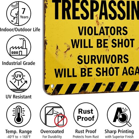 SmartSign Halloween Sign - 14 x 10 inch “We're Tired Of Hiding The Bodies" Funny No Trespassing Sign, 40 mil Laminated Rustproof Aluminum, Retro/Vintage, Multicolor, Made in USA in Kuwait