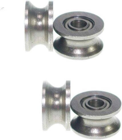 20 قطعة U بكرة أخدود عميقة تحمل السكك الحديدية الكرات عجلة البكرات الصغيرة ، U624ZZ 4x13x7mm in Kuwait