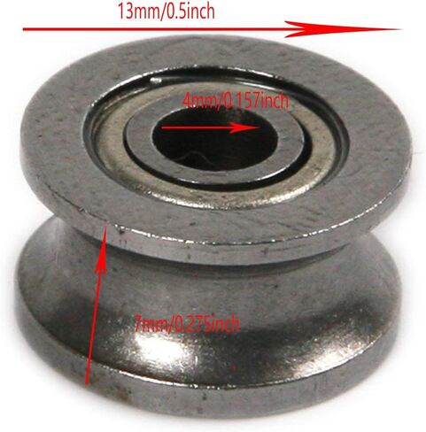 20 قطعة U بكرة أخدود عميقة تحمل السكك الحديدية الكرات عجلة البكرات الصغيرة ، U624ZZ 4x13x7mm in Kuwait