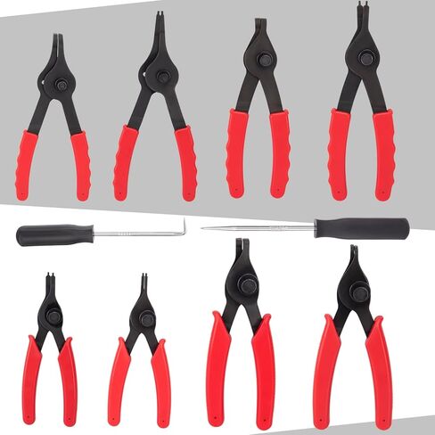 Snap Ring Plier Set Heavy Duty Long Reach Snap Ring Plier Set With Case 11pc Retaining Ring Pliers Set Mechanics Circlips Auto Tool Internal External Pliers for Car Trunk Motorcycle in Saudi Arabia