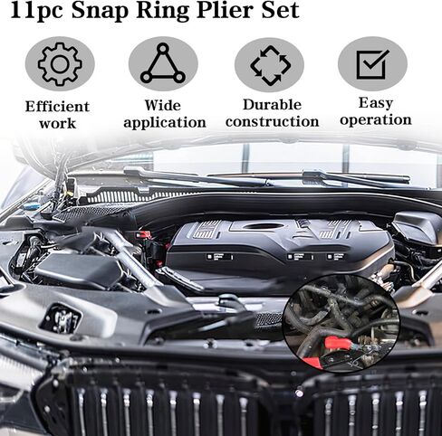 Snap Ring Plier Set Heavy Duty Long Reach Snap Ring Plier Set With Case 11pc Retaining Ring Pliers Set Mechanics Circlips Auto Tool Internal External Pliers for Car Trunk Motorcycle in Saudi Arabia