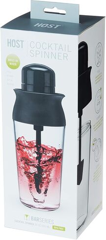 HOST All in One Cocktail Shaker Set | 5 in 1 Tool - Jigger Cap | Strainer | Reamer | Stainless Steel Bottle Opener and Oz and mL Markers 18 oz Capacity - Multitool Bartending Mixer for Drinks in Kuwait