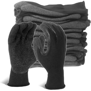Evridwear Crinkle Latex Rubber Hand Coated Safety Work Gloves for Men Women General Multi Use Construction Warehouse Gardening Assembly Landscaping (XS-Size) 120 Pairs Pack in Kuwait