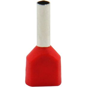 Baomain AWG 18/1.0mm² Wire Copper Crimp Connector Twin Insulated Ferrule Pin Cord End Terminal TE1008 Red Pack of 1000