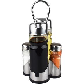 Oil and Vinegar Dispenser Set with Stainless Steel Holder,Clear Glass Olive Oil Dispenser Bottle in Saudi Arabia