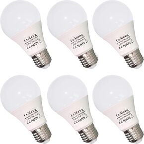 12V LED Light Bulb 7W 630Lm AC/DC10-30Volt Low Voltage E26 Base (2700K Warm White) 40-60 Watt A19 Bulbs Equivalent,Landscape Garden Yard, 12volt Battery Power System Off Grid Solar Lighting,6 Pack