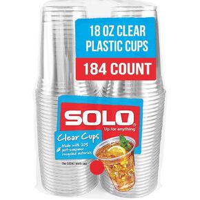 SOLO Cup Company Clear Recycled Plastic Party Cups, 18 Oz, 184 Count in Saudi Arabia