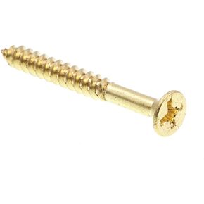 Prime-Line 9035242 Wood Screw, Flat Head Phillips, #8 X 1-1/2 in, Solid Brass, Pack of 25