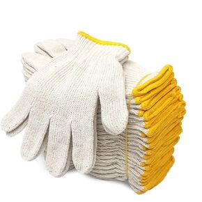 Evridwear Cotton Polyester String Knit Shell Safety Protection Work Gloves for Painter Mechanic Industrial Warehouse Gardening Construction Men & Women 12 Pairs, no Dots, Large Size in Kuwait