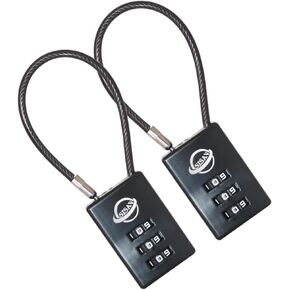 3 Digit Cable Combination Lock 5 inches Cable for School Gym Locker,Filing Cabinets,Helmet,Toolbox,Luggage Suitcase,knapsack,Black 2Pack in Saudi Arabia