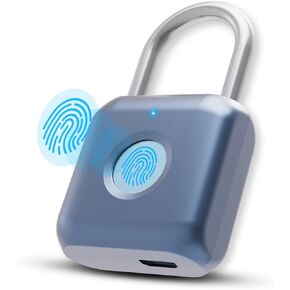 Fingerprint Padlock, Dhiedas Smart Bluetooth Padlock, Biometric Combination Fingerprint Padlock, USB Rechargeable, Ideal for Gym, Luggage, Office, Suitcase, Office, Hasp Cabinet (APP & Fingerprint)