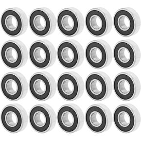 20 قطعة محمل كروي ذو أخدود عميق درع مزدوج، معرف 8 مم × 19 مم OD × 6 مم عرض محامل ميكانيكية للسيارات، محمل 698RS فولاذ + غطاء مطاطي محامل عالية السرعة in Kuwait