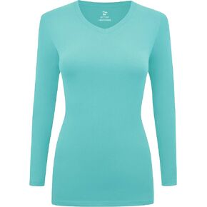Women's Under Scrubs Long Sleeve T-Shirt Comfort V-Neck Medical Underscrub Tee -Super Soft and Stretchy in Kuwait