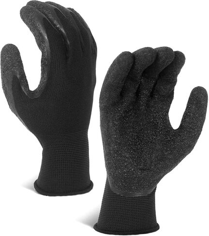 Evridwear Crinkle Latex Rubber Hand Coated Safety Work Gloves for Men Women General Multi Use Construction Warehouse Gardening Assembly Landscaping (XS-Size) 120 Pairs Pack in Kuwait