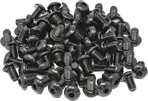 iexcell 100 Pcs M5 x 8 Thread Pitch: 0.8 mm Alloy Steel 10.9 Grade Hex Socket Button Head Cap Screws Bolts Kit, Black Oxide Finish in Saudi Arabia
