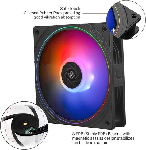 Thermalright TL-S12-S CPU Fan 120mm Case Cooler Fan ARGB, 4pin PWM Connector Silent Computer Fan with S-FDB Bearing Included,up to 1500RPM Cooling Fan(Pack of 3) in Saudi Arabia