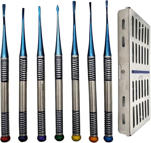 Mini Root Elevator in Stainless Steel Cassette Proximators Luxating Elevators PDL Root Elevators 7 Pcs in Saudi Arabia